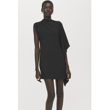 Rochie mini cu maneci asimetrice - Negru