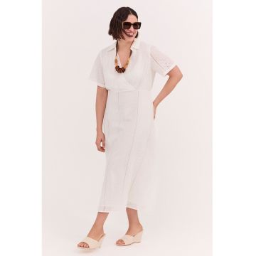 Rochie petrecuta din bumbac - Alb