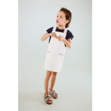 Rochie-sarafan din denim - Alb