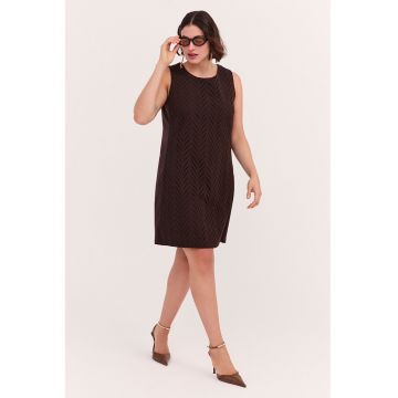 Rochie scurta din bumbac - Maro inchis