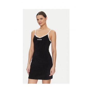 Rochie scurta fara maneci cu bretele contrastante