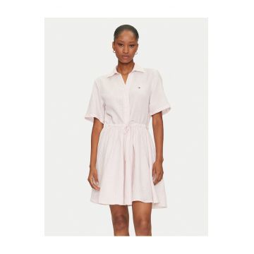 Rochie stil camasa  roz