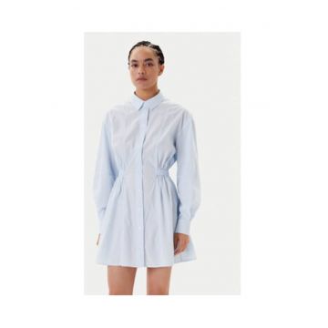 Rochie tip camasa Dama -  Albastru - 50% bumbac - 50% bumbac organic -