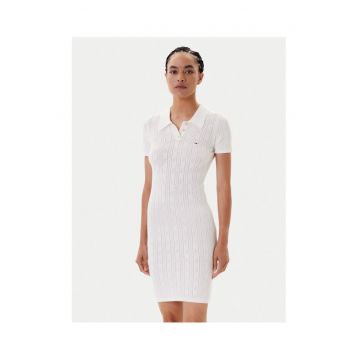 Rochie tricotata de dama -  ecru - 50% viscoza - 28% poliester - 22% poliamida -