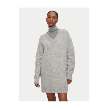 Rochie tricotata de dama  gri - fabricata din material de calitate