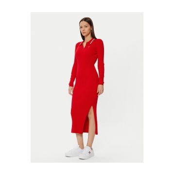 Rochie tricotata de dama  rosu - fabricata din material de calitate