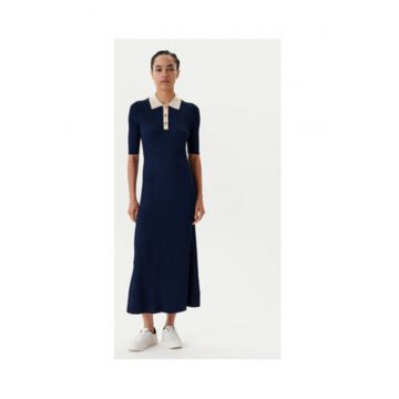 Rochie tricotata -  material sinteticdqfwq - Albastru