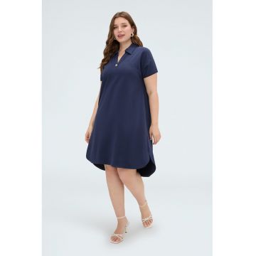 Rochie uni asimetrica - Albastru inchis