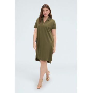 Rochie uni asimetrica - Verde masliniu