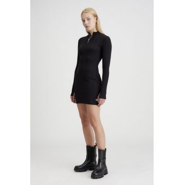 Rochie bodycon striata - Negru