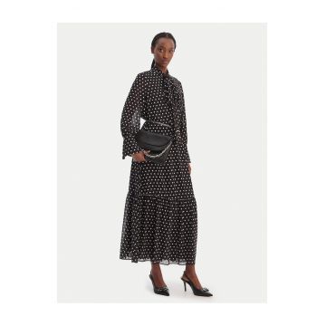 Rochie camasa -  buline - poliester - Alb/Negru