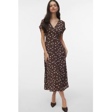 Rochie-camasa cu buline - Alb/Maro inchis