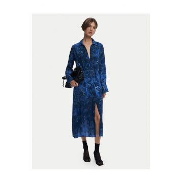 Rochie camasa dama  albastru - fabricata din material de calitate
