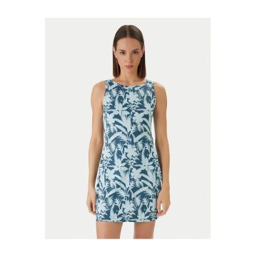 Rochie casual -  poliester - albastru - 89% poliester