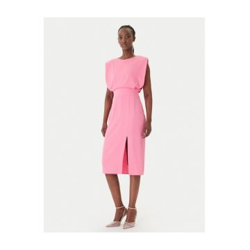 Rochie cocktail  roz - poliester - fermoar - Roz
