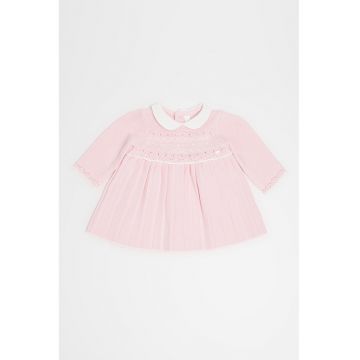 Rochie cu guler Peter Pan - Roz deschis