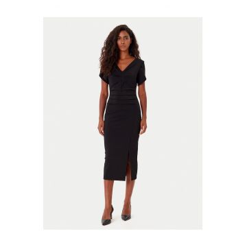 Rochie de cocktail dama  negru - din material elegant