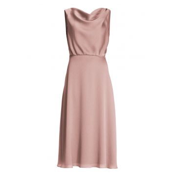 Rochie de cocktail -  poliester - fermoar - roz -