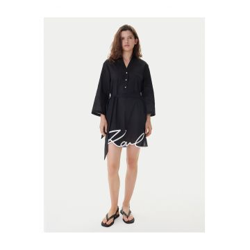 Rochie de plaja -  bumbac - negru -