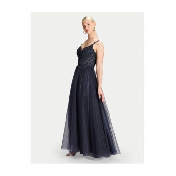 Rochie de seara -  bleumarin - fermoar - nailon