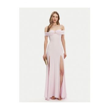 Rochie de seara -  fermoar - roz - viscoza -