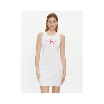 Rochie de vara -  alb - bumbac si elastan