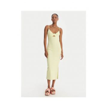 Rochie de vara Dama -  Verde - bumbac si elastan - casual - fara maneca -
