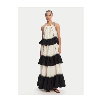 Rochie de vara  negru - ecru - 2 culori