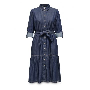 Rochie din denim -  bumbac - bleumarin - femei - Bleumarin