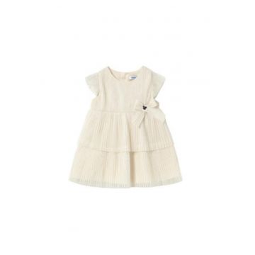 Rochie fete -  eleganta - bej - poliester -