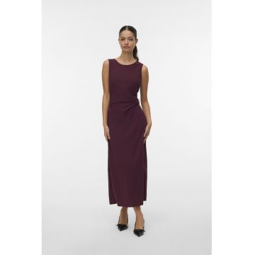 Rochie midi cu drapaj - Visiniu