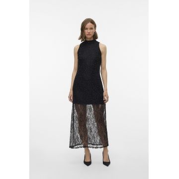 Rochie midi cu strat exterior - Negru