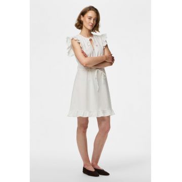 Rochie midi evazata din bumbac organic - Alb murdar