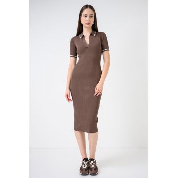 Rochie polo cambrata - Maro pamantiu