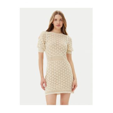 Rochie tricotata de dama  bej - scurta