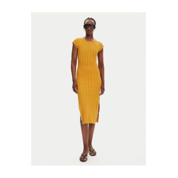 Rochie tricotata - de dama  fabricata din material de calitatedwqf - Galben mustar