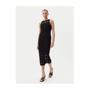 Rochie - tricotata de dama  negru - fabricata din material de calitate