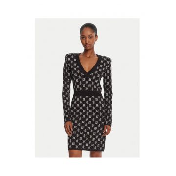 Rochie tricotata de dama  negru - fabricata din material de calitate
