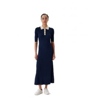 Rochie tricotata -  material sinteticdqfwq - Bleumarin
