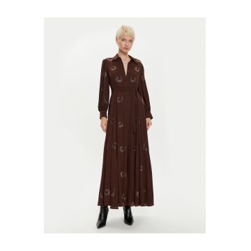 Rochie camasa  100% poliester - maro - pentru femei -