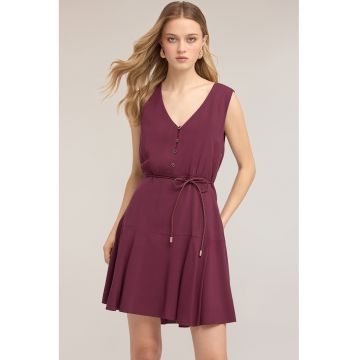 Rochie cu cordon impletit - Violet tyrian