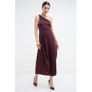 Rochie cu decolteu pe un umar Mollie - Violet tyrian