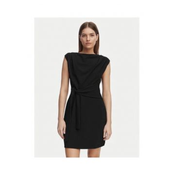 Rochie de cocktail Dama -  neagra - material sintetic - slim fit - fara maneci