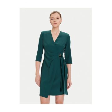 Rochie de cocktail -  maneca lunga - verde - poliester -