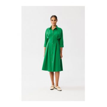 Rochie de dama in carouri Camedes S351 verde deschis - Verde