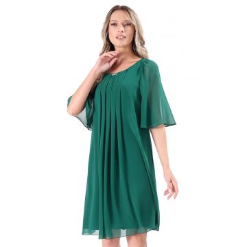 Rochie de ocazie din voal uni cu aplicatie