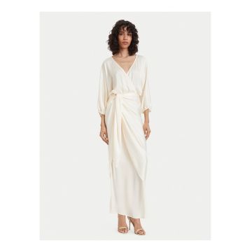 Rochie de seara -  crem - maneca trei sferturi - poliester -