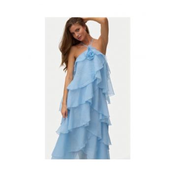 Rochie de vara -  casual - albastru - poliester reciclat -