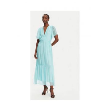Rochie de vara Dama -  Albastru - 70% viscoza - 30% matase -