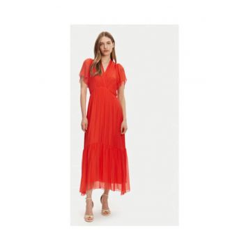 Rochie de vara  portocalie - 70% viscoza - 30% matase - Portocaliu